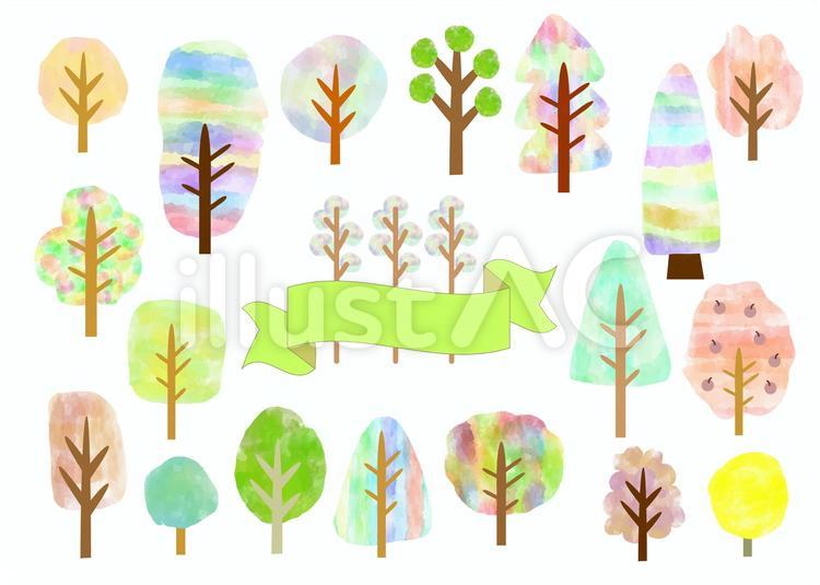 あわまる 水彩風にカラフルな木のイラスト素材を描きました イラストac 無料 フリー素材 ベクター 木 春 イラストac フリー素材 イラスト みんなで楽しむtwitter展覧会 水彩画 絵 Drawing イラスト好きさんと繋がりたい T Co