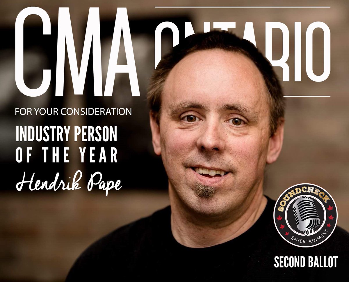 hendrikpape's tweet photo. I’m moved by the number of messages I’ve received since Monday.

I’d love to ask for your consideration for #industryperson of the year for @theCMAOntario 2nd ballot!

Thanks for your continued support over the past 11 years, the best is yet to come! #WeLoveLive #ForTheLoveofLIVE https://t.co/AWBfSEtJGM