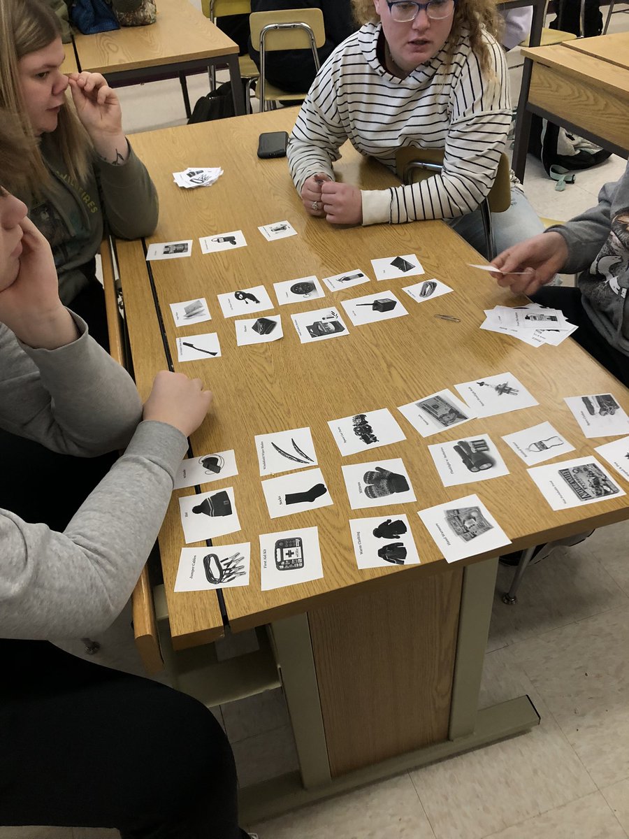 CassidyBreer's tweet photo. Life on Your Own (LOYO) topic this week: winter car supply kits. Students prioritized what’s needed in a kit. Debated situations it might be necessary for &amp;  what they would do for a variety of situations. Students then got to make a basic kit for their vehicles.  #WeAreTriton https://t.co/65WI4UBvQ5