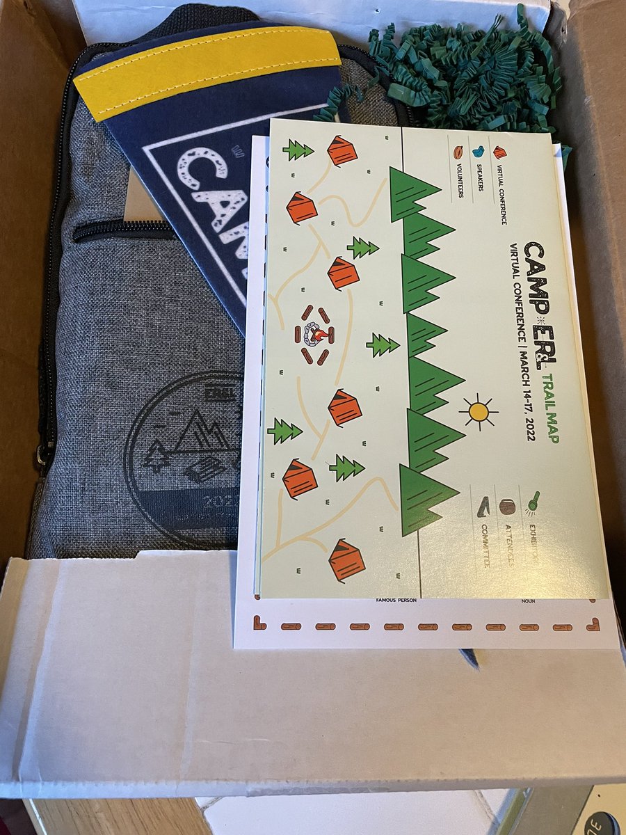 Sweet swag for #erl22 showed up today! Packed with gear and (secret) goodies—I’m all set for Camp ER&amp;L and can’t wait! 🏕 Thanks <a href="/ERandL/">ER&L</a>!