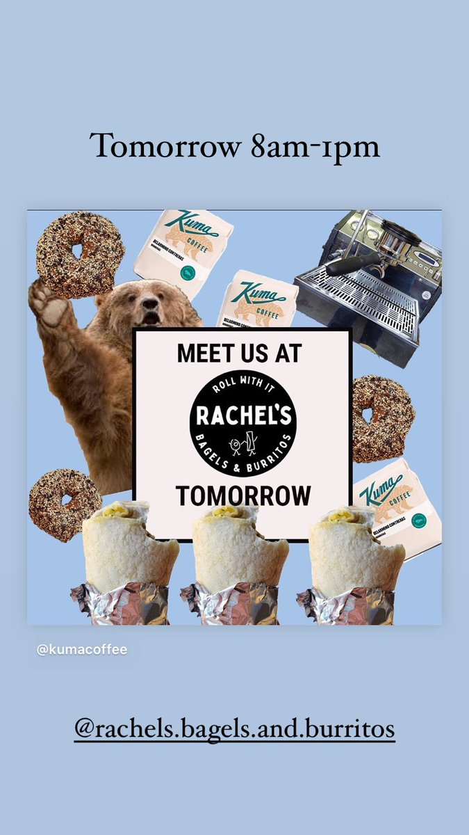 Tomorrow we are popping up at Rachels Bagels 8am-1pm pulling espresso drinks, come on down to Ballard and get some ✌🏼
