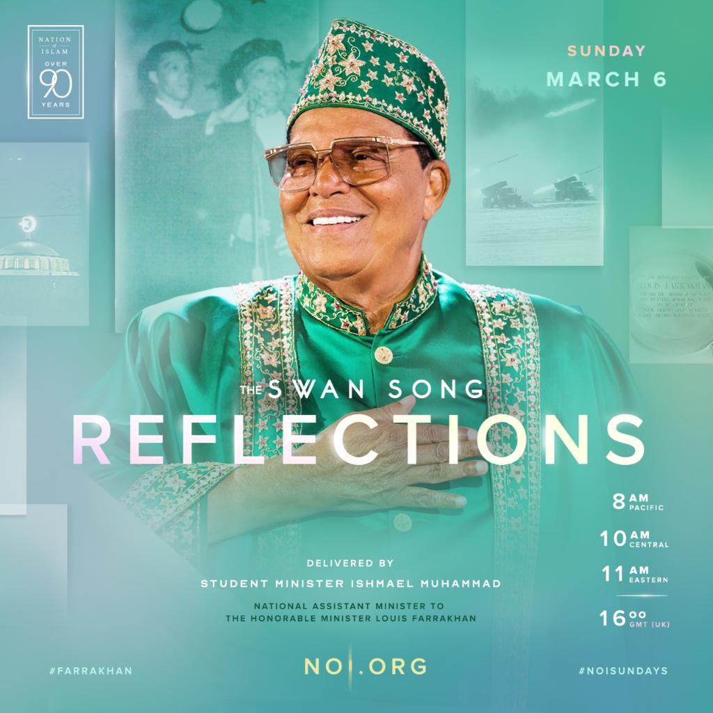 MosqueMaryam's tweet image. If there was one word that described last weekends Saviours’ Day, it would be “EPIC” 💫…

Join us this Sunday, 10am CT, as Student Minister @minishmael speaks, “The Swan Song Reflections” 🦢 🎶 

🕌 7351 S. Stony Island Ave

noi.org 📱 💻 📺 

#NOISundays #SD2022