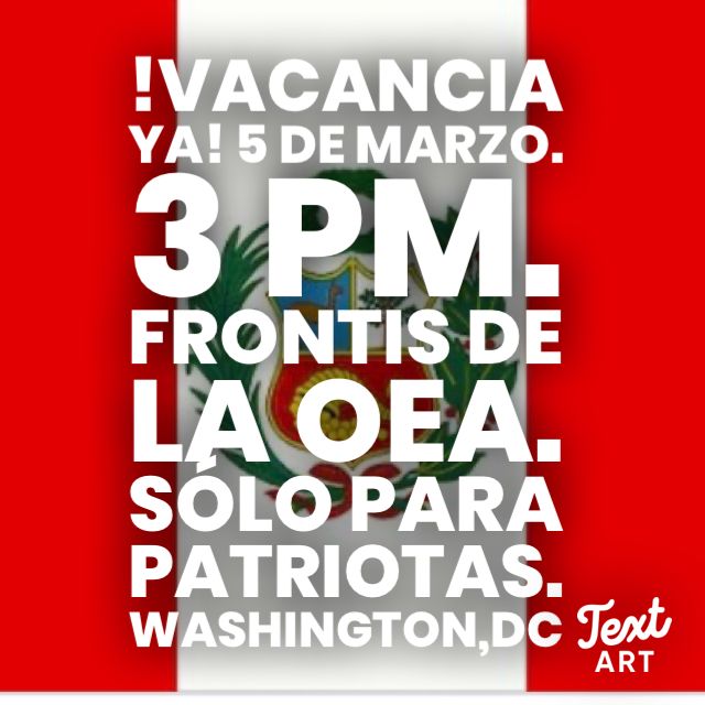 FDemocraciaPeru's tweet photo. #VacanciaPedroCastilloYa 
#ElCongresoSeQueda
#SalgamosTodos
Se une la comunidad peruana del exterior de Estados Unidos en Washington https://t.co/a0ybId657o