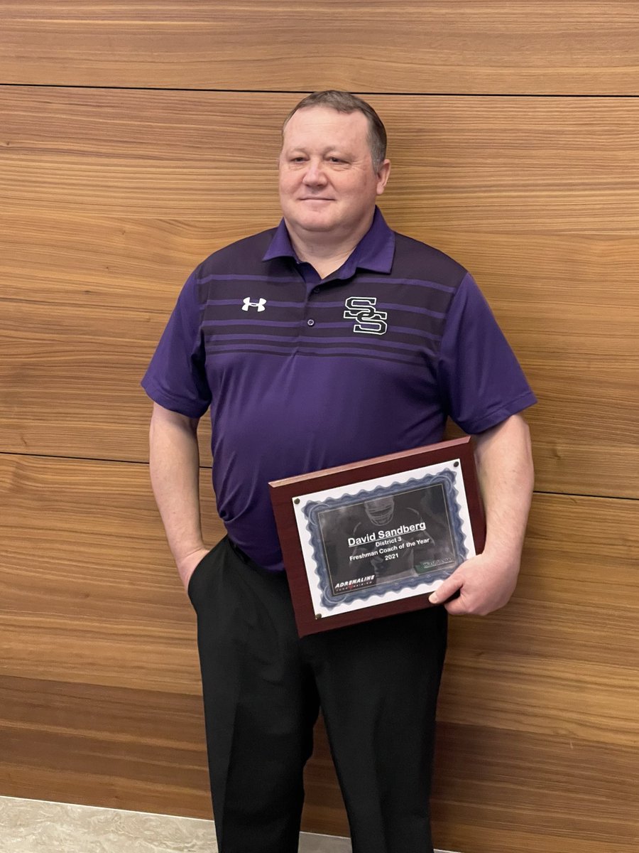 SumnerFootball's tweet photo. Spartan Freshman HC David Sandberg wins district 3 coach Of the Year!! #SpartanNation https://t.co/mvae1z8MeY