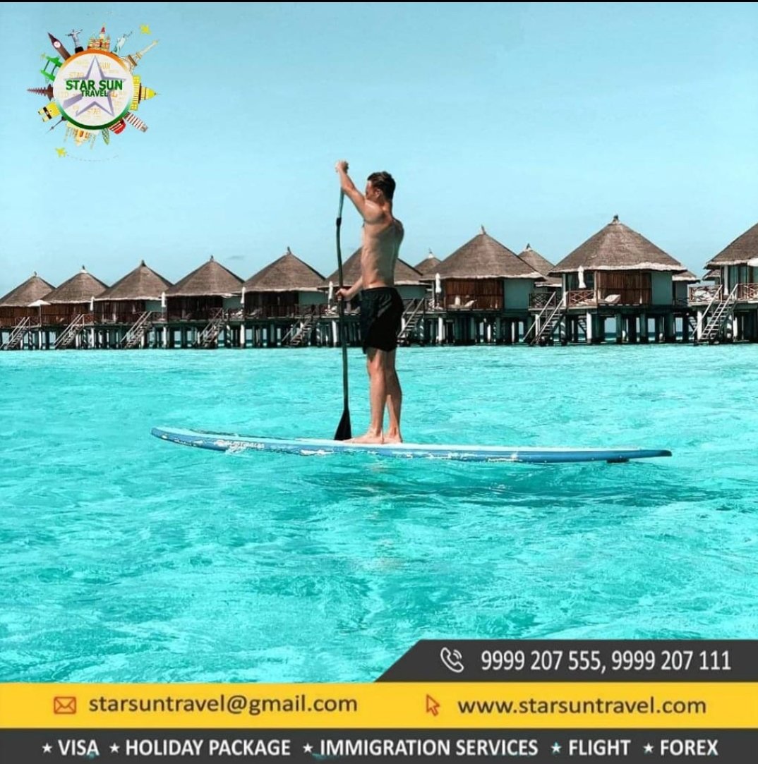 Paddle board your way across the crystal-clear lagoons of the Maldives 

#WorldsLeadingDestination2021 #VisitMaldives #SunnySideOfLife #starsuntravel #beachlife #travel #travelagency