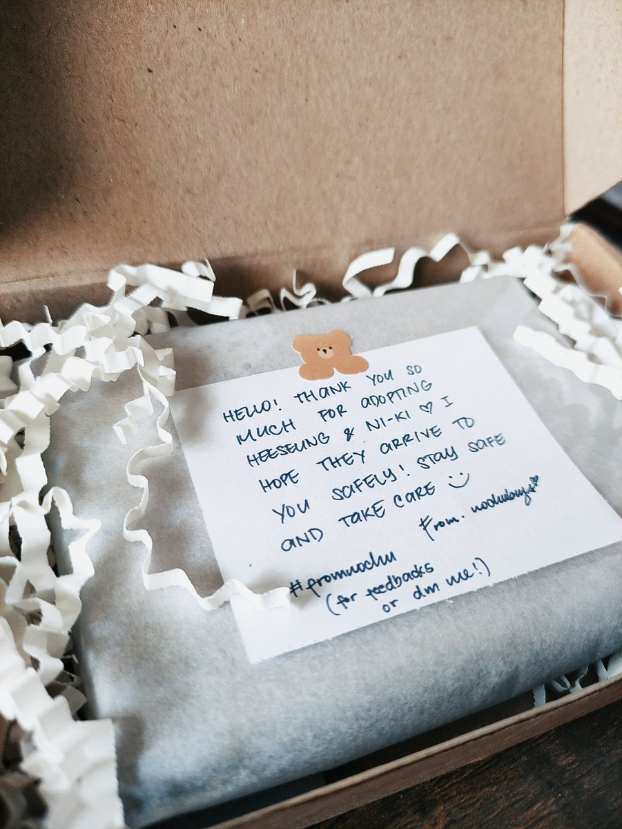 jaycornlvr's tweet photo. ๐: #jahbuys
๐ธ: @nochubuys
โฅโขใ HeeKi came home ystrday and opened it just now coz I'm vv busy ystrdy. Anw. tysm for letting me adopt them and for hvng a vv smooth and organized transactions w/ u. So sweet of you for keeping me updated and stuff. mwa โกโก
#fromnochu https://t.co/7ERO8z6Ps6