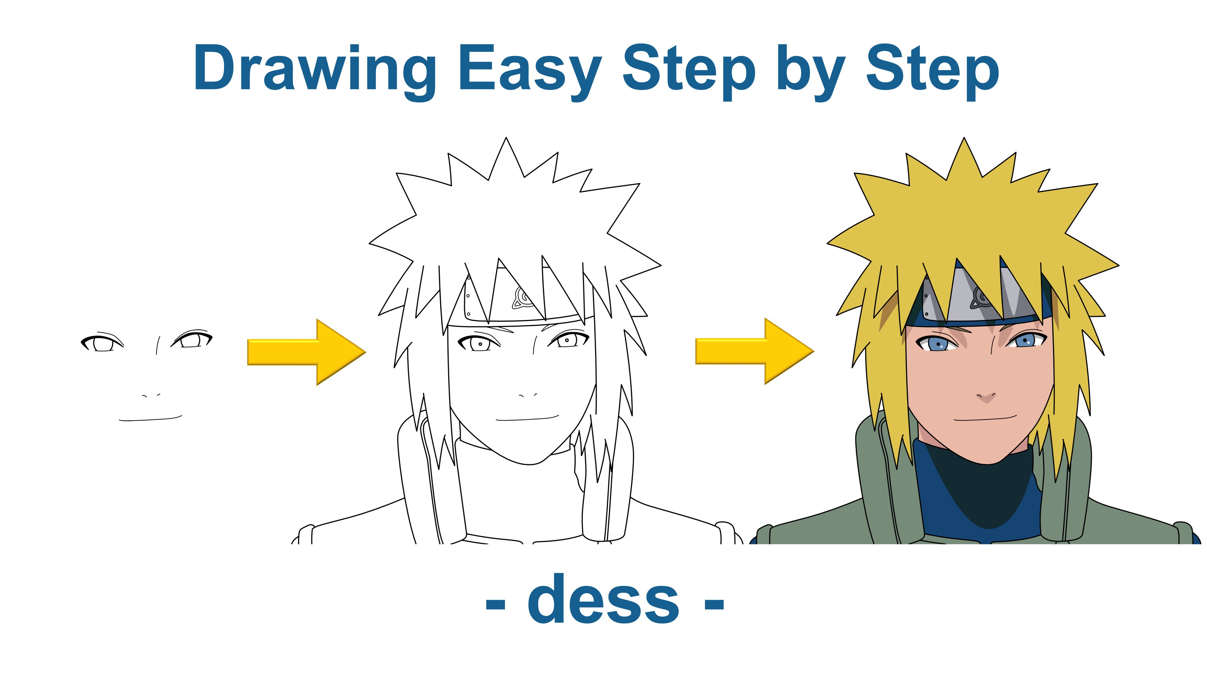 HOW TO DRAW MINATO EASY STEP BY STEP 