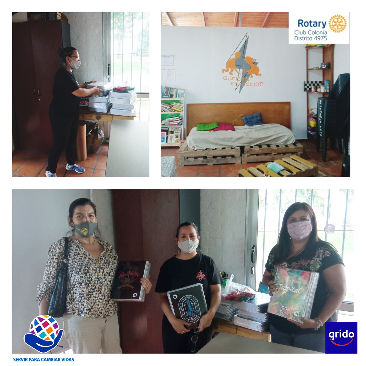 RotaryColonia's tweet image. Estuvimos en el Centro Juvenil Gurises en Acción, entregando cuadernolas y lapiceras a los jóvenes que empiezan el año liceal. Recibimos apoyo de Grido para realizar esta donación.