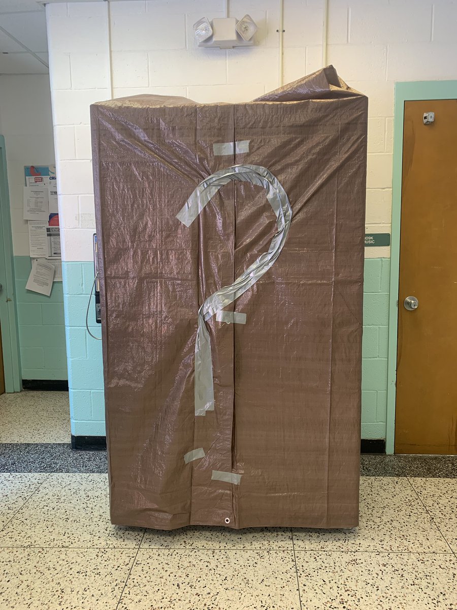 GreenfieldLMC's tweet photo. A Mystery Box appeared in our school this week!  What could it be?  Students were abuzz with excitement and we received some pretty interesting guesses… A video game? A snack machine? A ukulele??  All will be revealed on Monday!  Until then… 🤐 https://t.co/zvEbZcYnrD