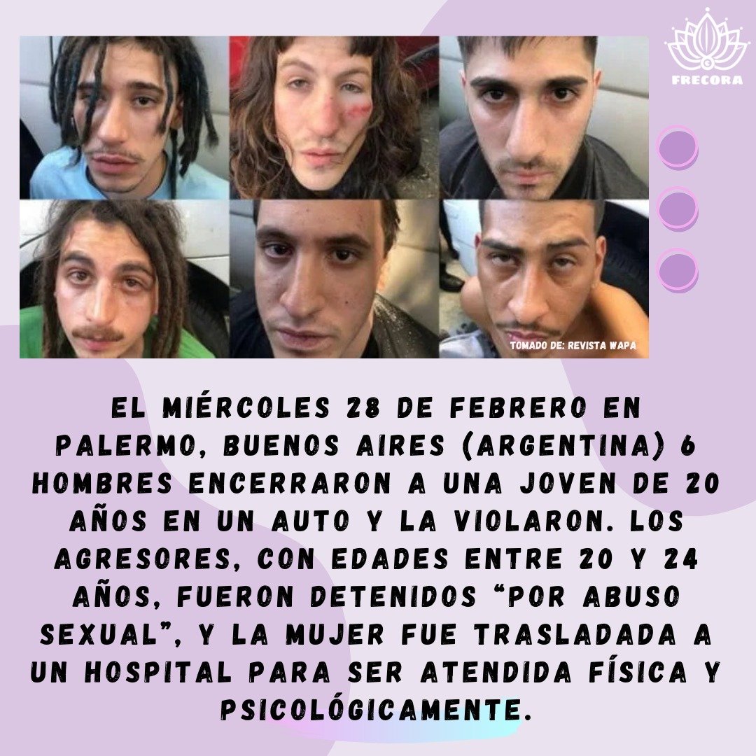 _frecora_'s tweet photo. En la última semana se han registrado 3 agresiones sexuales grupales a mujeres en Latinoamérica y el caso de una niña abusada obligada a parir. Rechazamos estas violencias e invitamos a reflexionar sobre la relación existente entre estos delitos y el consumo de pornografía. https://t.co/xpIGNlU5Bh
