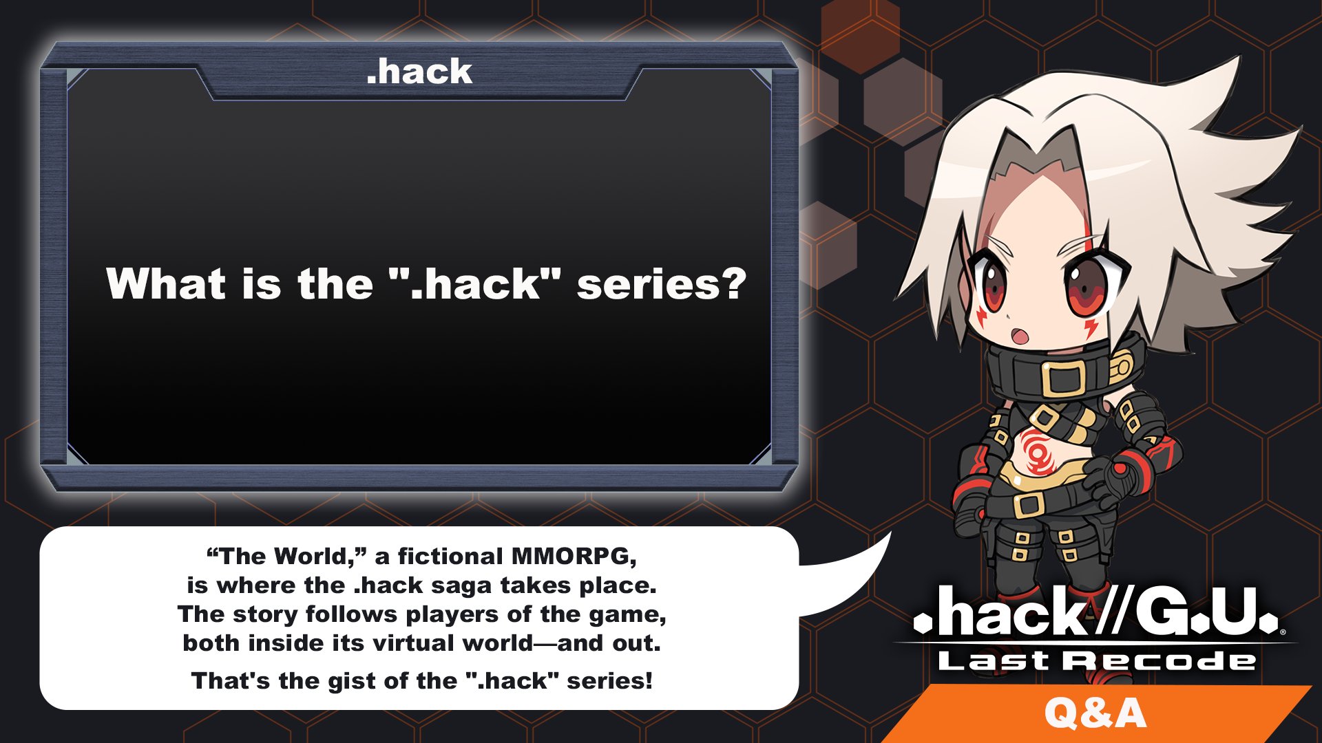 Bandai Namco US on X: Get ready for the release of .hack//G.U. Last Recode  with Haseo as he answers questions about “The World”. Pre-order #dothackGU  now before the release on 3/11