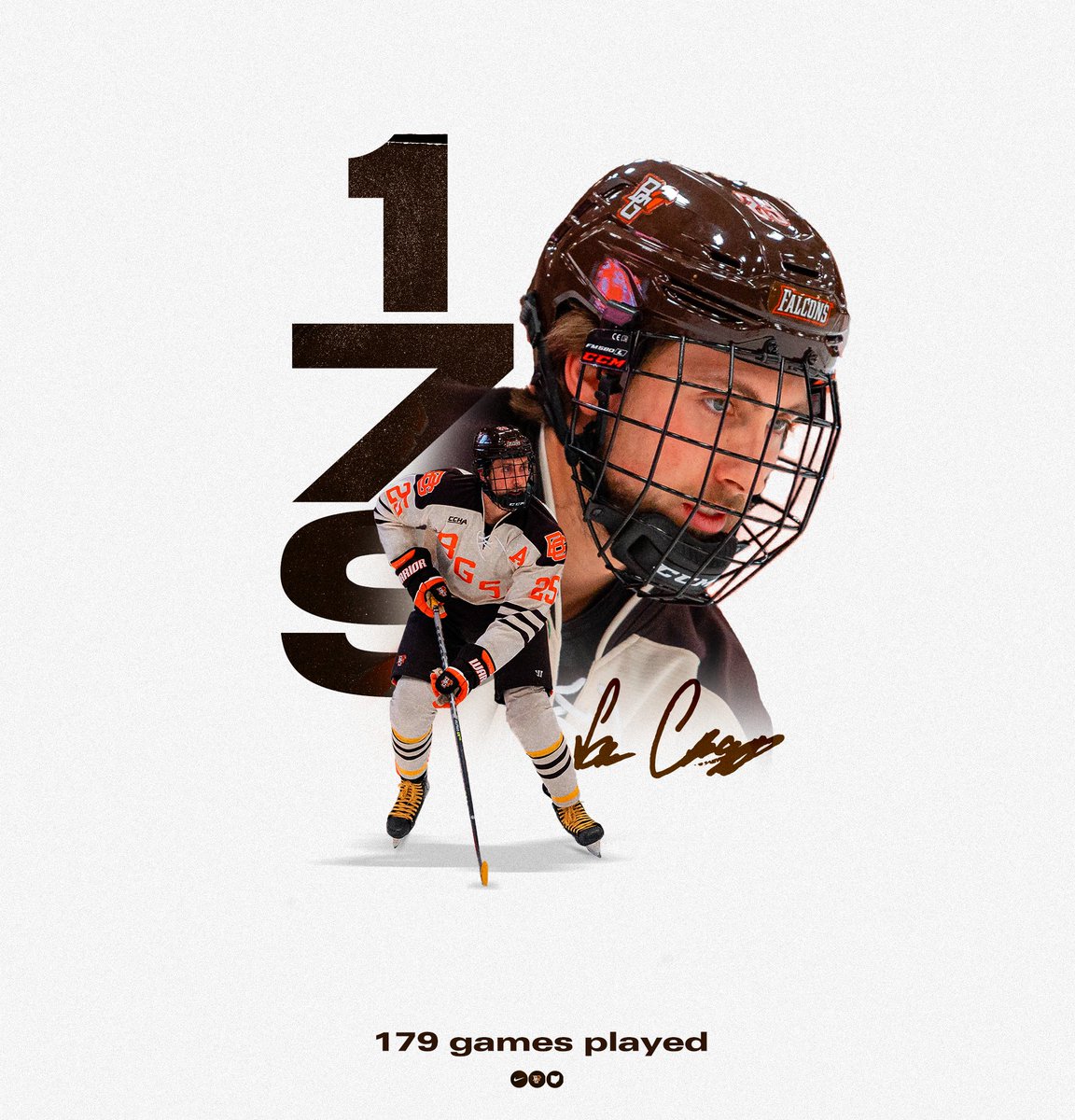🏒 𝙁𝙖𝙡𝙘𝙤𝙣 𝙃𝙤𝙘𝙠𝙚𝙮 𝙃𝙞𝙨𝙩𝙤𝙧𝙮 🏒

With tonight's start, Sam Craggs has set a program record of 179 career games played❕ <a href="/s_craggs7/">Sam Craggs</a>