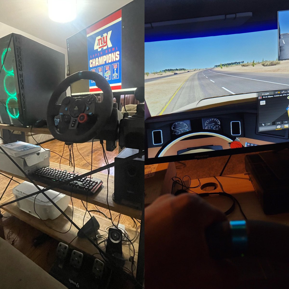 KingRouff's tweet photo. So Addicted to Trucking, I done got a simulator @StephieSmallls @Marge_Twain 😂😂🤣🤣. #CDLTwitter #trucking #TruckDriver https://t.co/3h0cu51y6G