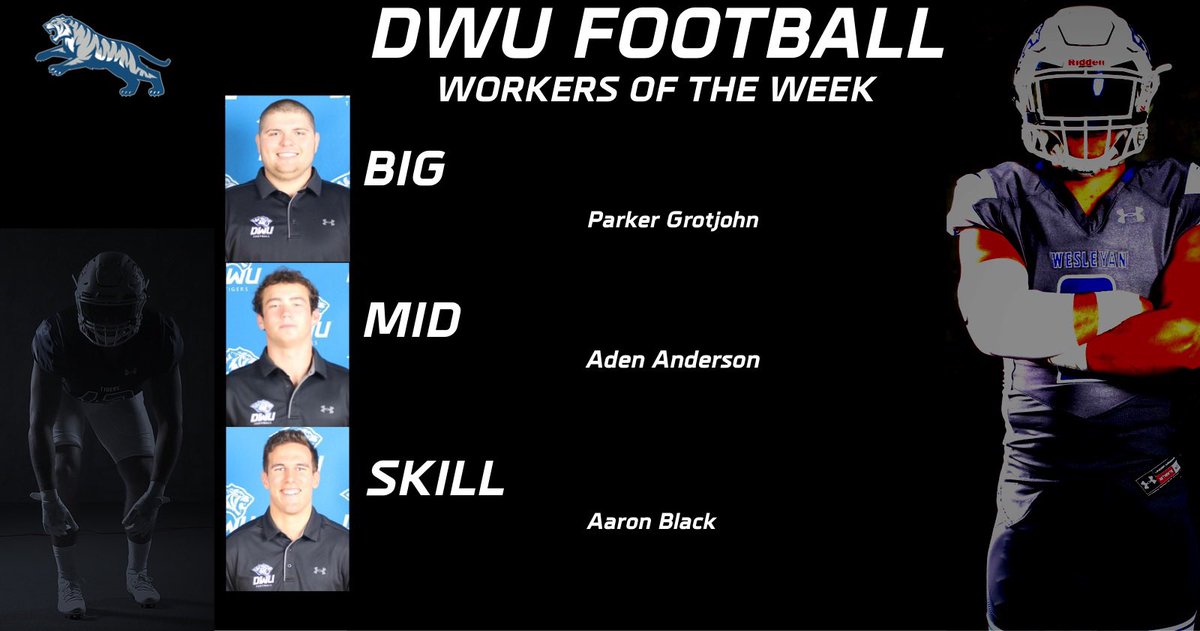 DWTigerFB's tweet photo. Scores aren’t quite finalized but an awesome week of max outs with @DWUStrength ! Congrats to our workers of the week @ParkerGrotjohn @aaronblack1305 and Aden Anderson. Spring ball 🏈 is right around the corner and we can’t wait to get to work! #BLEEDBLUE #LeaveALegacy https://t.co/98EYKLwRii