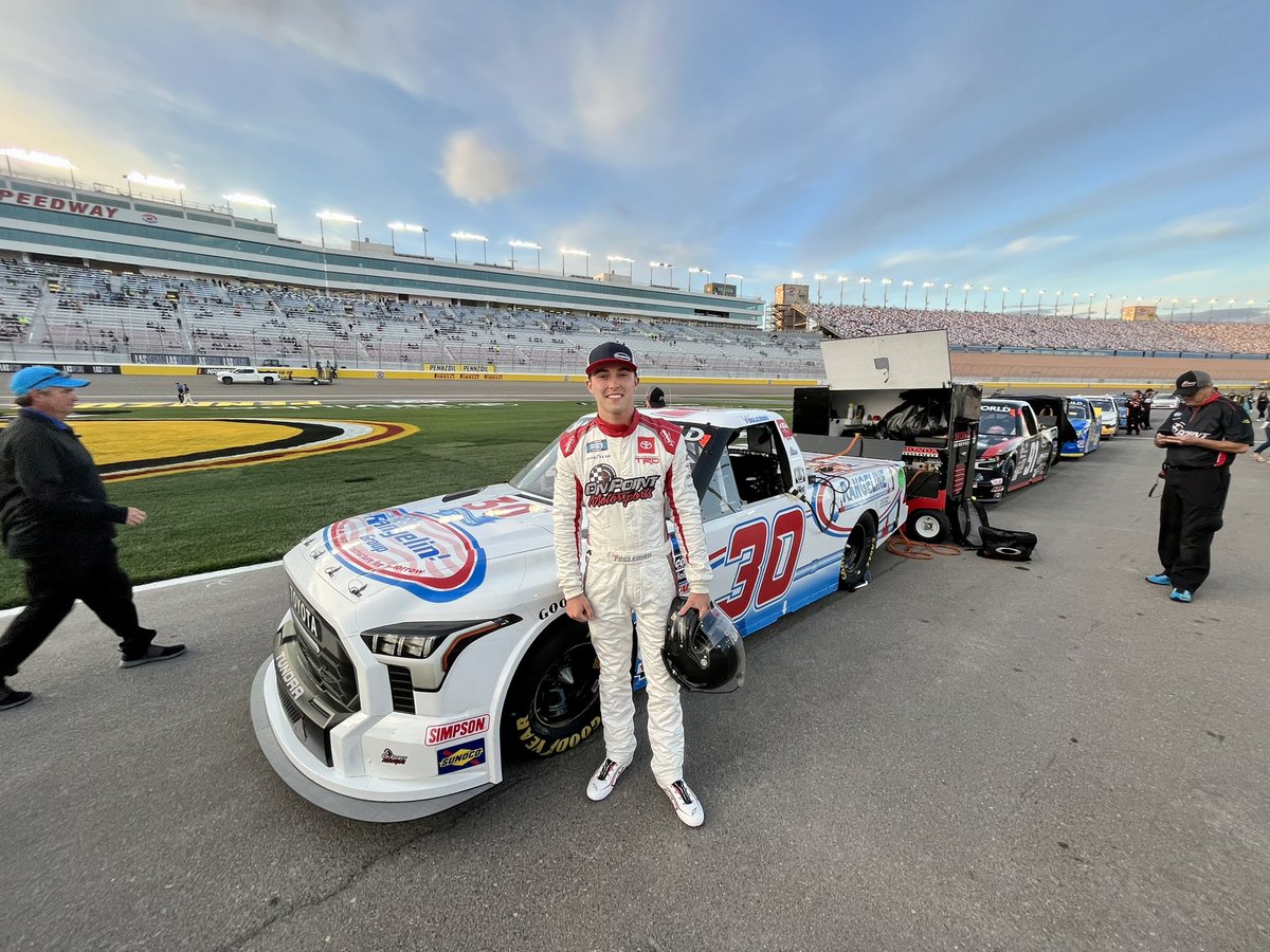 OnPMotorsports's tweet photo. Let’s go racing! Almost go time for the Victoria’s Voice 200 at Vegas. #sincity #NASCAR #nascartrucks #rangeline https://t.co/vqylnmK57E