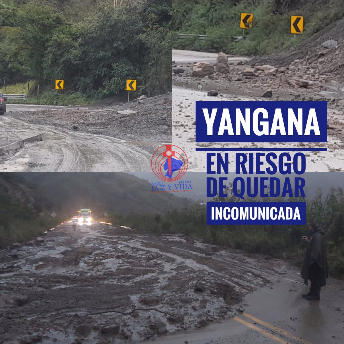 “En la vía Lambunuma Yangana existen unos 20 derrumbes y estamos a punto de quedarnos sin paso”, señala Geovanny Samaniego desde la parroquia Yangana del cantón #Loja. La lluvia de este 4 de marzo del 2022 empeoró la situación, puesto que al momento la vía está inhabilitada.