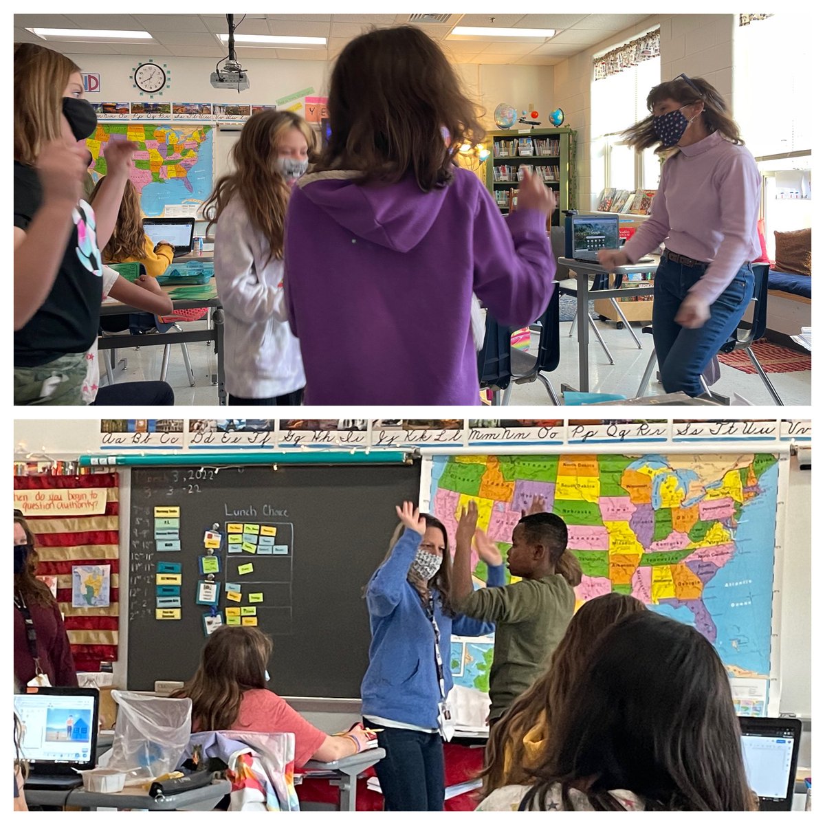 bethroesch's tweet photo. Teaching is one of the hardest things I’ve ever done. But then, there’s the impromptu dance party that reminds me how joyful this profession is! @BakerButlerElem https://t.co/zFHkRcrI8A