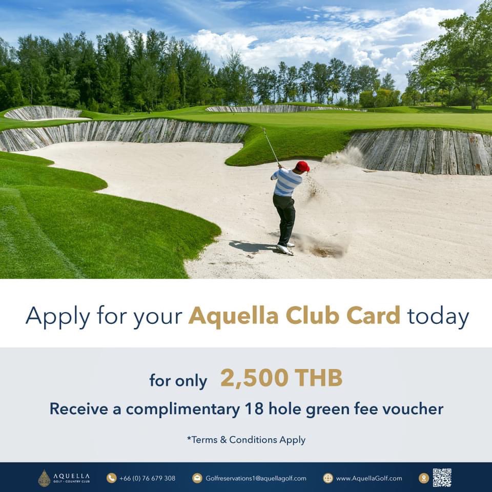 Purchase our Aquella Club Card and enjoy the best available rates and additional benefits #golfthailand #phuket #golflife #thailand