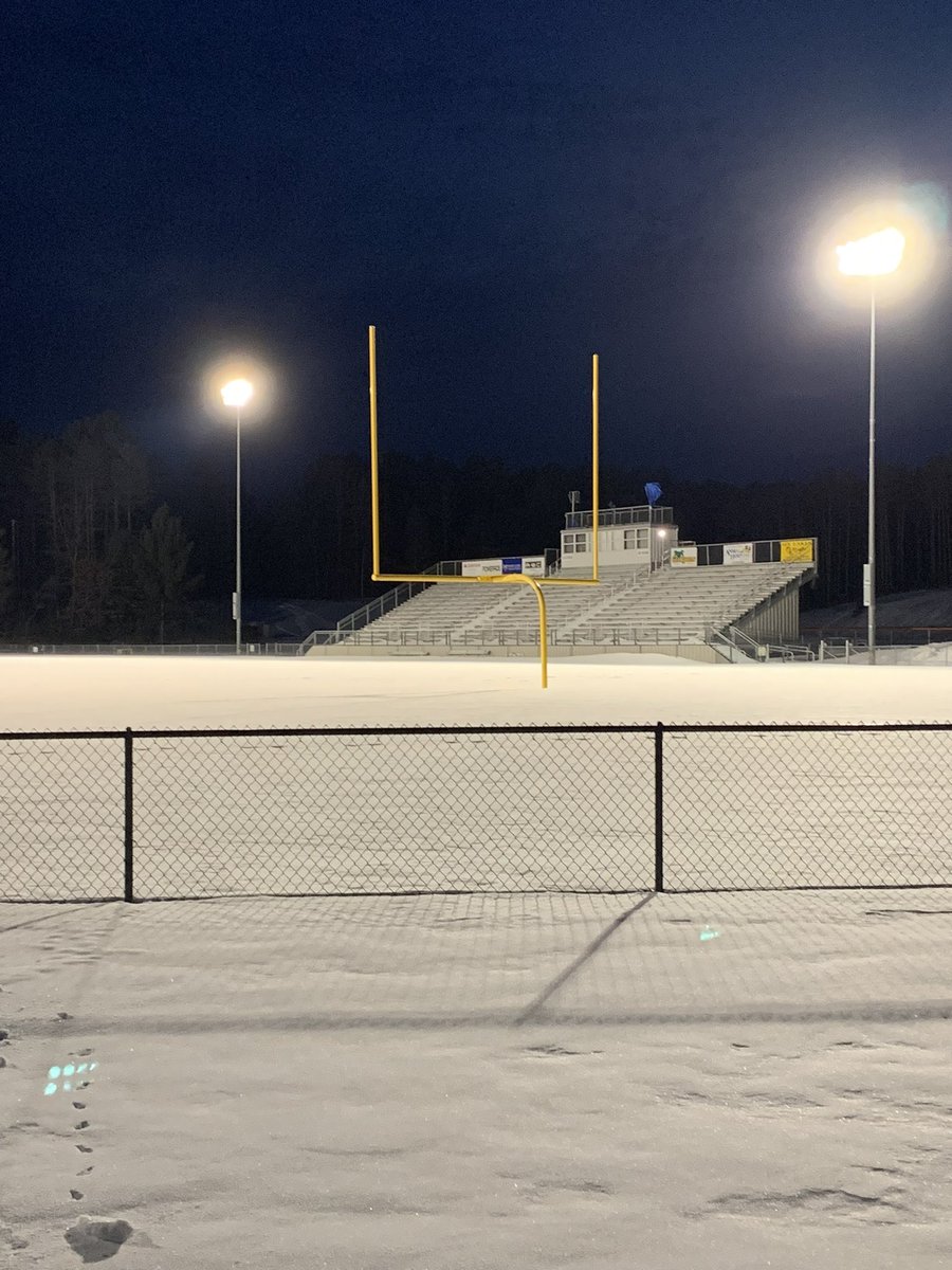 CW football lights on this evening for Coach Larson.  #LightUpForLars