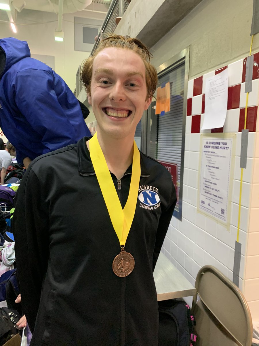 👏🏻🔵⚪️🦅🏊🏻‍♂️😤💦 Congratulations to <a href="/NazSwim/">Nazareth Swimming</a> Jack Hasker for placing 4th in the District XI 3A 50 Yard Freestyle‼️‼️