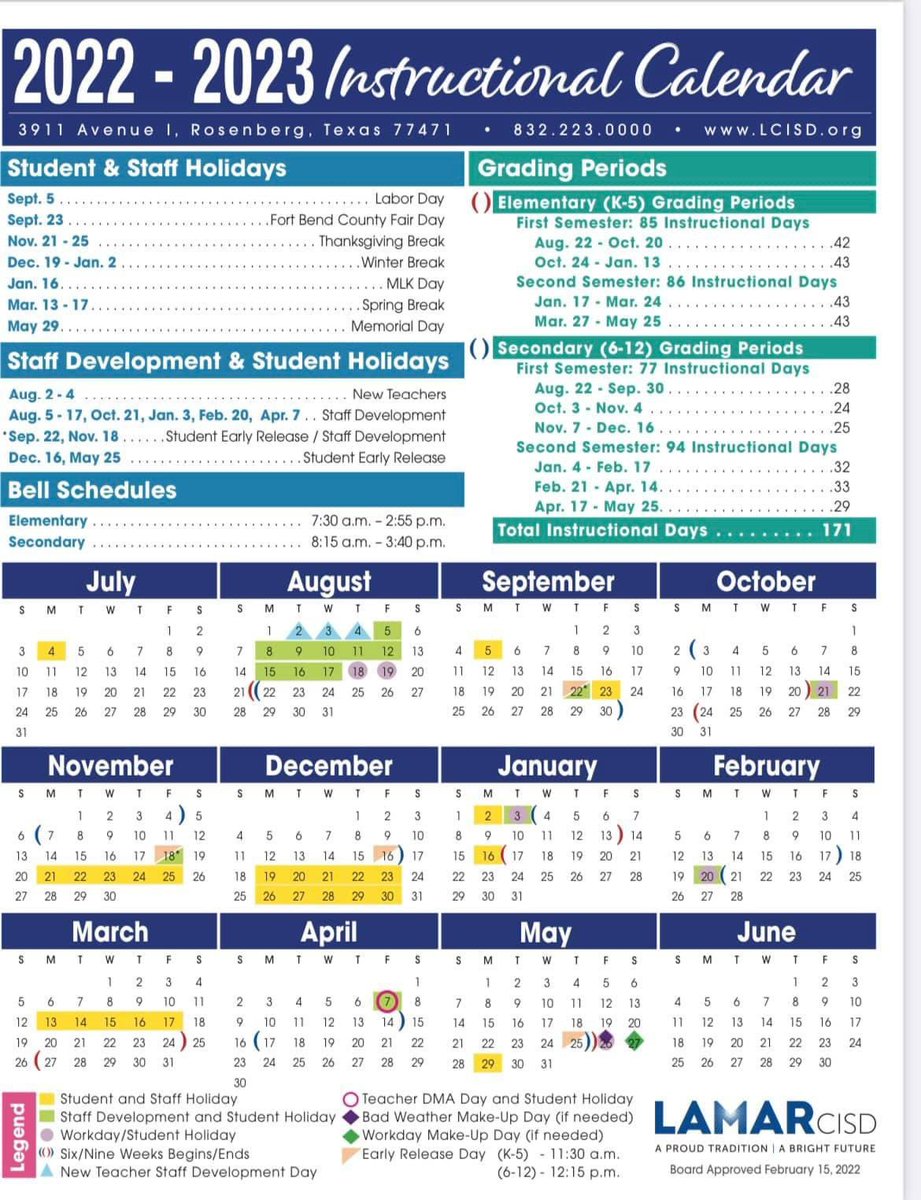 Lamar Cisd Calendar 2022 2023 Chargernation (@Chargerschools) / Twitter
