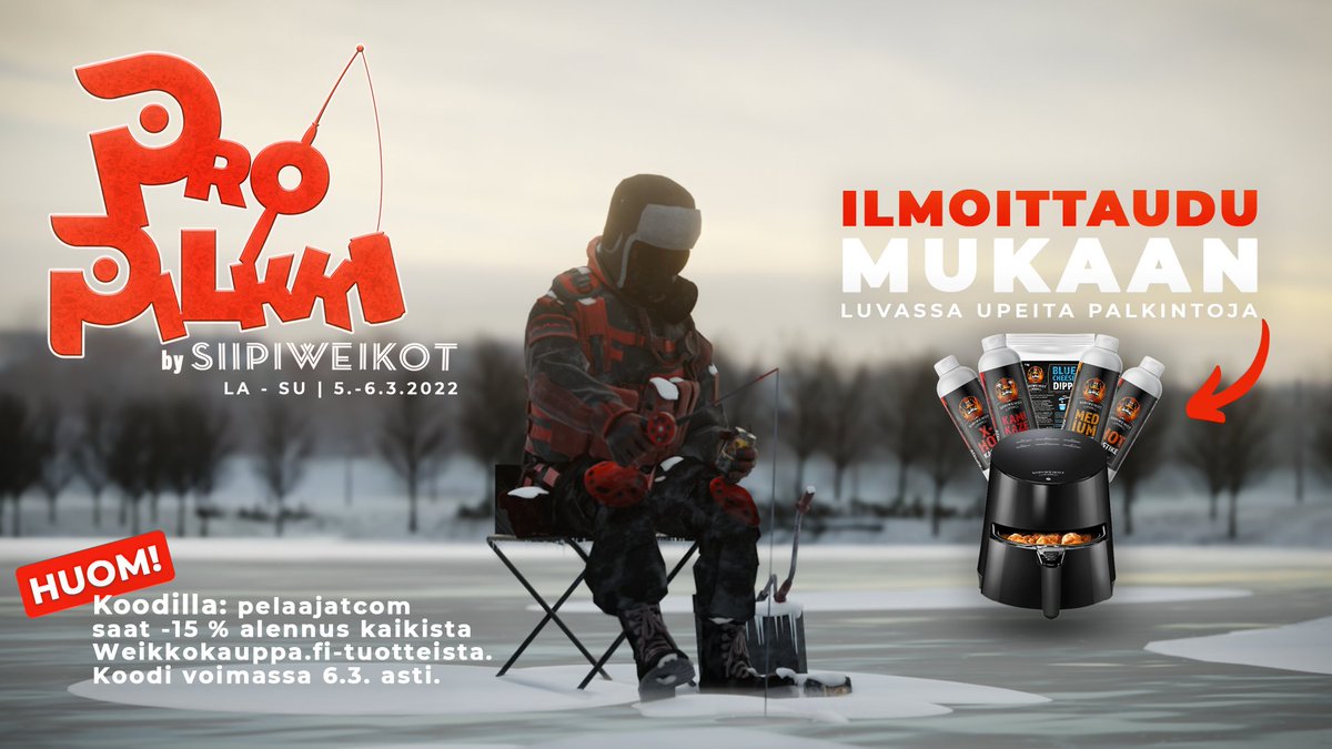 PelaajatCom's tweet photo. 🎮 Pro Pilkki 2 -turnaus by @siipiweikot pelataan nyt viikonloppuna!

Tsekkaa alla olevasta linkistä osallistumisohjeet!

🔗 https://t.co/tJsMwXtFAd

#esportsfi #eurheilu #propilkki #pp2 https://t.co/2ktWhIdEbw
