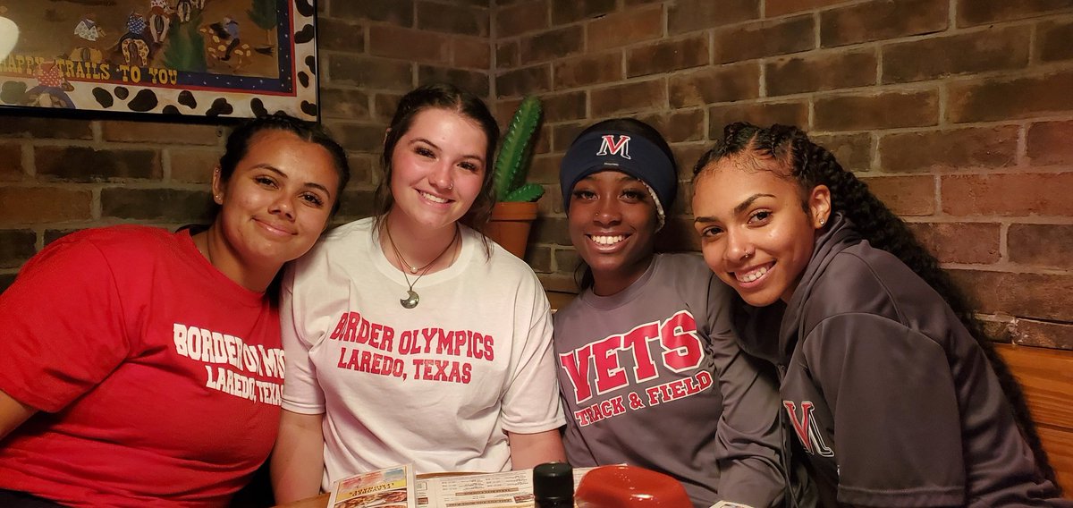 Lady Eagles competed at the <a href="/BorderOlympics/">Border Olympics</a> today. 
<a href="/Jordyn_TG/">Jordyn G</a> took home 2nd shotput and 5th in Discus (also 20 rolls from roadhouse)
<a href="/allexiiiss_/">alexis mikaella 🫶🏽</a>  qualified for 100 and 400 finals tomorrow
<a href="/anjahnee4/">anjahnee</a> qualified for 100, 200, and 400 finals 
Now to enjoy some dinner @ Roadhouse