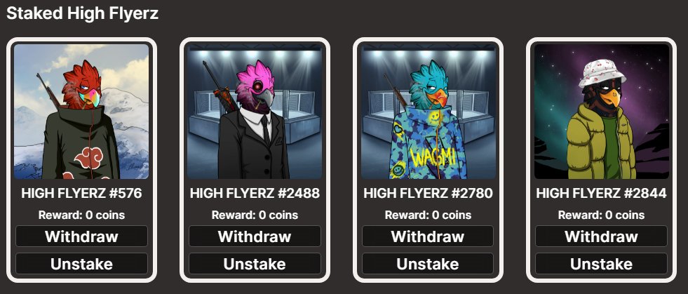 frank_grimes6's tweet photo. @highflyerzNFT Yo got my birds staked bout to bring the seed 🤑 https://t.co/LEb9kWSygs