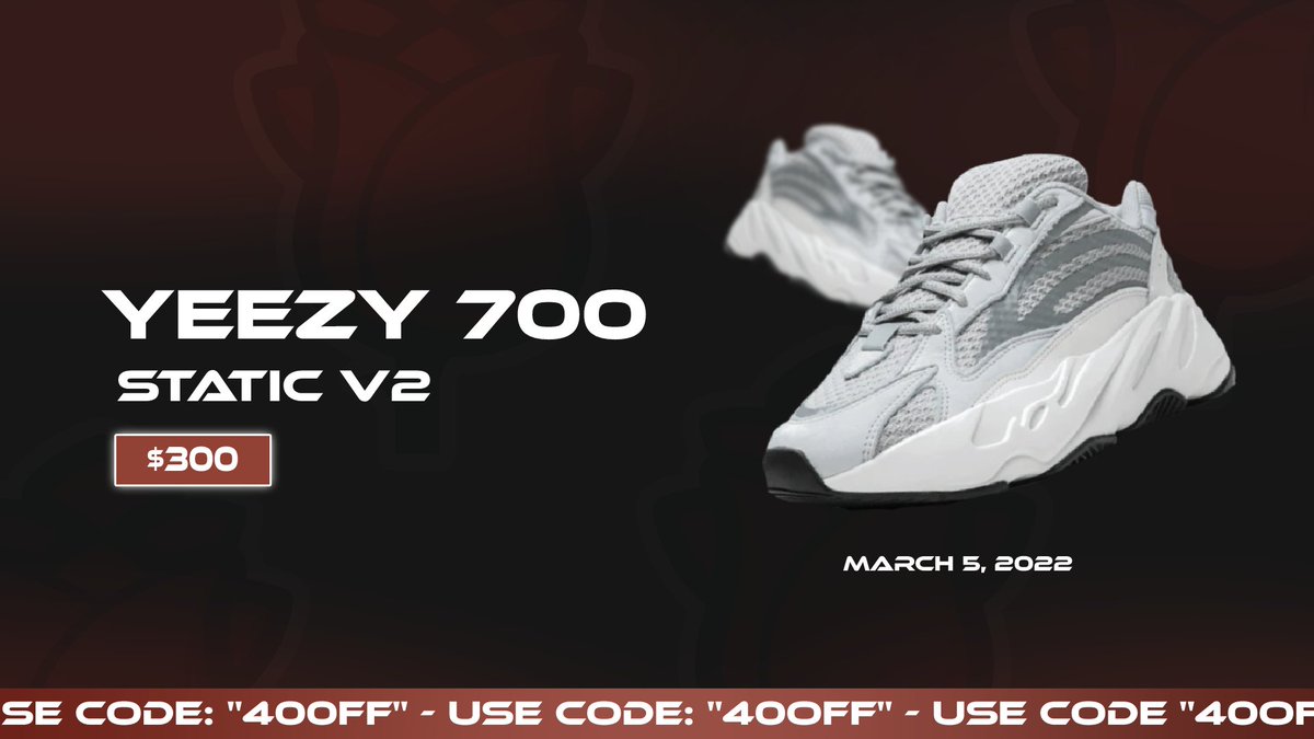 Yeezy 700's coming in hot!  March is looking STACKED! Starting tomorrow with the Yeezy 700 Static Restock! 🔥

Limited Invite: discord.gg/rwJ2R3C
Discount: 40OFF

Our users are ready to feast on all the upcoming drops! 🌹

Random Like + RT will get up to 10GB Free Resi!