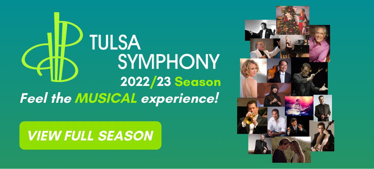 TulsaSymphony's tweet photo. Our 2022/23 season is finally here! 🎶💚

Learn all about our electrifying MUSICAL experience at https://t.co/FbKwt8NDwH https://t.co/Edvz8aUOM6
