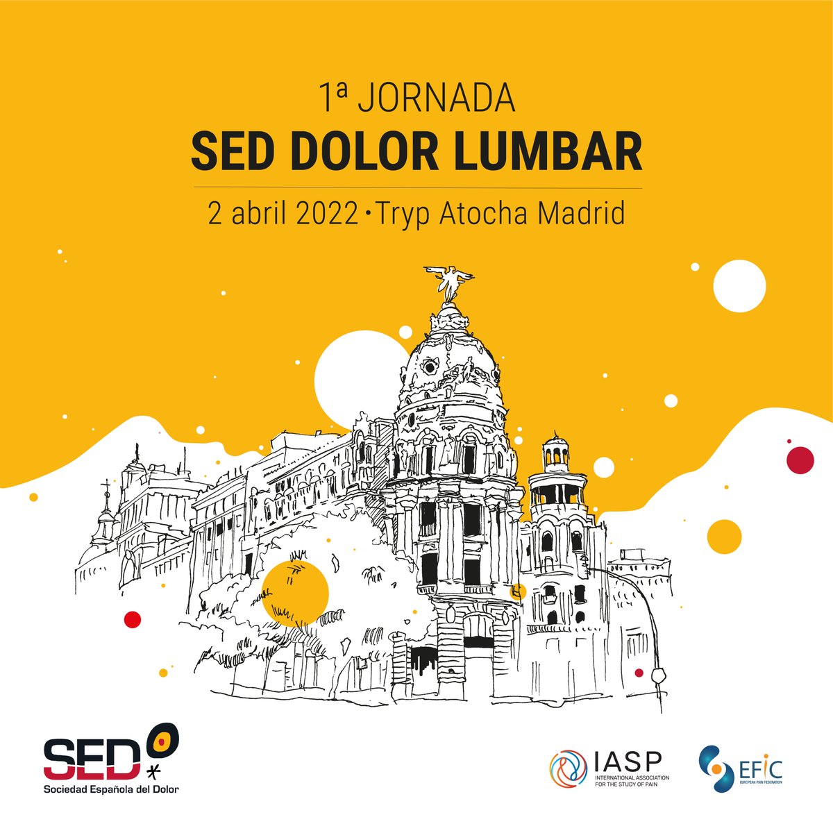 📣 2 de Abril. Jornada de Dolor Lumbar del GTSED que se celebra en el Hotel <a href="/trypatocha/">Hotel TRYP ATOCHA</a>. Últimos días para hacer tu inscripción 👇 
my.mtr.cool/lddbyxnzia

#DolorLumbarGTSED22 #DolorLumbar #Dolor