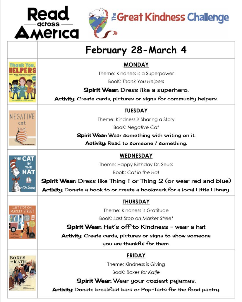itesCWway's tweet photo. We loved celebrating Read Across America &amp; Kindness Week. More info to come about our outreach program to come. #ReadAcrossAmerica #CWway #kindnessweek https://t.co/nT6QPFkdMy