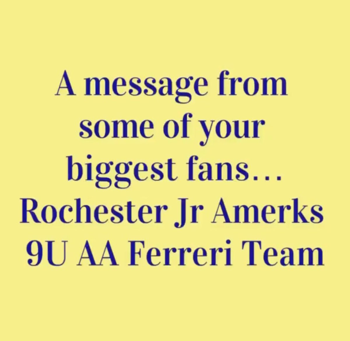 victorhshockey's tweet photo. Here is a special message to Coach Ferreri and the #victorhockey boys from some of your fans. Go Blue Devils!

https://t.co/E8obtK7Zby https://t.co/2YAQap2Ub3