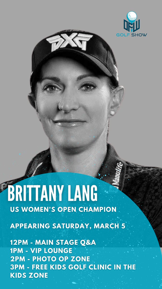 Saturday is Kids Day at the #dfwgolfshow! One of the most exciting events - US Women’s Open Champion <a href="/blanggolf/">Brittany Lang</a> will be stopping at the First Tee Kids Zone￼ to host a free Kids Golf Clinic from 3-4PM
PS. Kids 12 and under get in free all weekend!