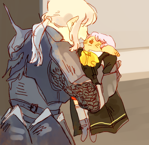 you notice how often i just have her clammering on characters or held because i cannot think of a way to make a generic fullbody shot interesting