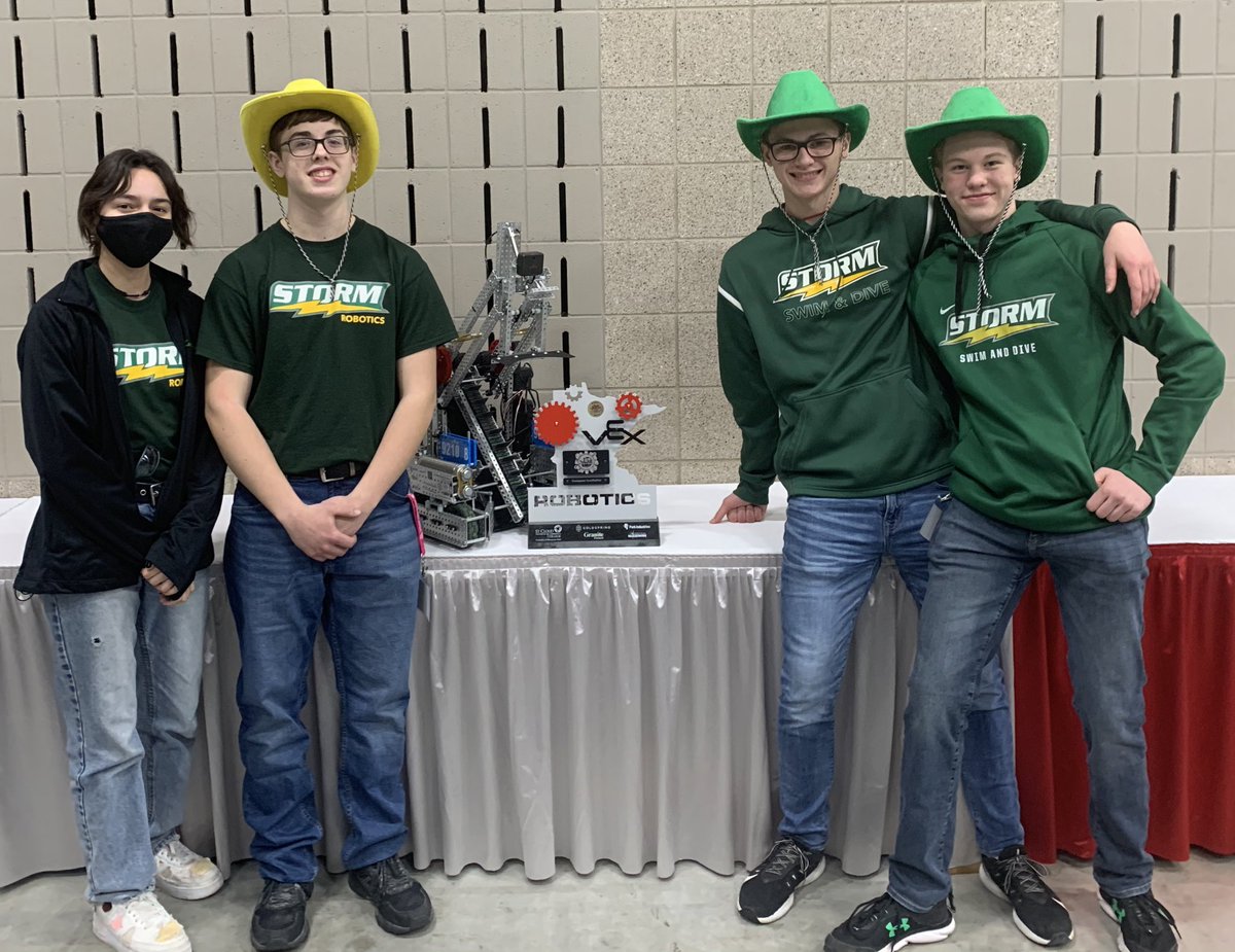 Storm_Robotics's tweet image. Great day. Our 9210B VEX team made it to Semi-Finals at MN State and earned our 4th consecutive World Invite. FRC 3740 had a great day one of Qualification Rounds in Duluth finishing the day 5-2 and currently ranking 6th/58 teams. #gostorm #stormnation #isd47 #VEX #FRC #omgrobots