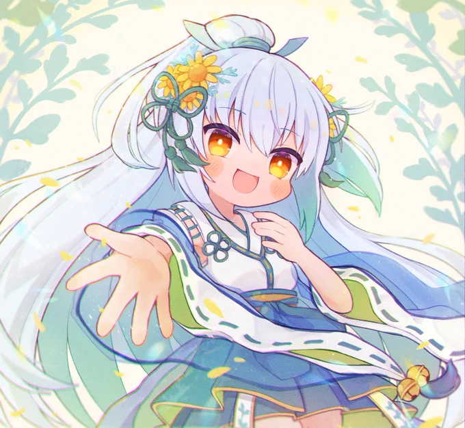 巫女姿のシロタエギクちゃん

#フラワーナイトガールイラスト 