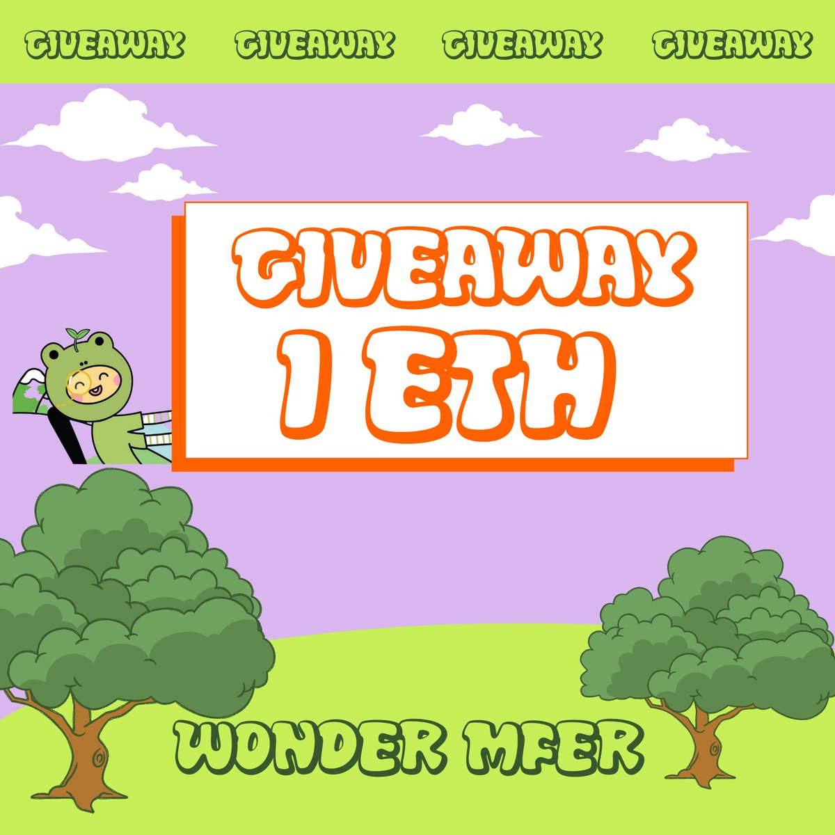 MferWonder's tweet photo. Hey!! #WonderMfer Fans!!
🎉Let’s Warm up for the massive public minting in the 12 hours.
👉Join #GIVEAWAY game to win prize 01 ETH!!! Hurry up.  
1️⃣Follow our twitter
2️⃣Like &amp; Retweet this post
3️⃣Tag 3 Friends
#wonderpals #mfers #NFTGiveaway https://t.co/xbjdnzbNgk