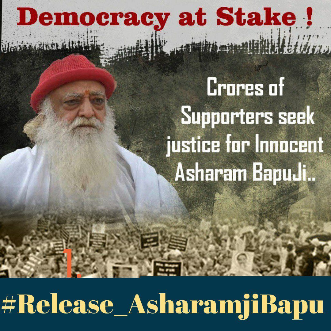jayanainani2's tweet photo. @AshramGaushala @AshramKolkata @AshramDelhi @AshramSgr @AshramBlr @AshramGzb @AshramAlandi @AshramJodhpur @asharamjibapu_ @jaipurashram Sant Shri Asharamji Bapu: Even after having many evidences in his favor, the court sentenced him to life imprisonment and bail is not being given for 9 years, now crores of people have hope from the High Court to give justice to Bapuji soon.  India For Justice
 #CallOfTheNation https://t.co/b4L0lHwqXW