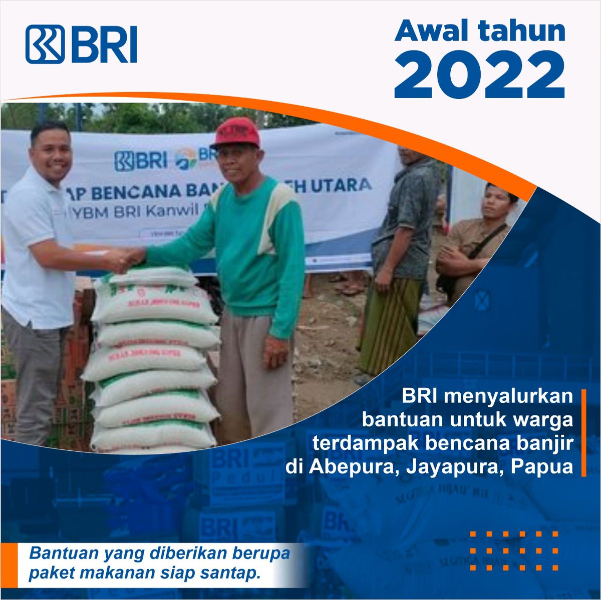 iramaGL's tweet photo. Pada awal tahun 2022 Bank BRI juga telah menyalurkan bantuan untuk terdampak bencana banjir di adepura, Jayapura, Papua.
Dan tak luput juga BRI pada tahun lalu ikut turut membantu pembangunan/renovasi rumah ibadah memakan biaya Rp 34,95 Miliar.
#KomitmenUntukRakyat https://t.co/aaioMVToXE