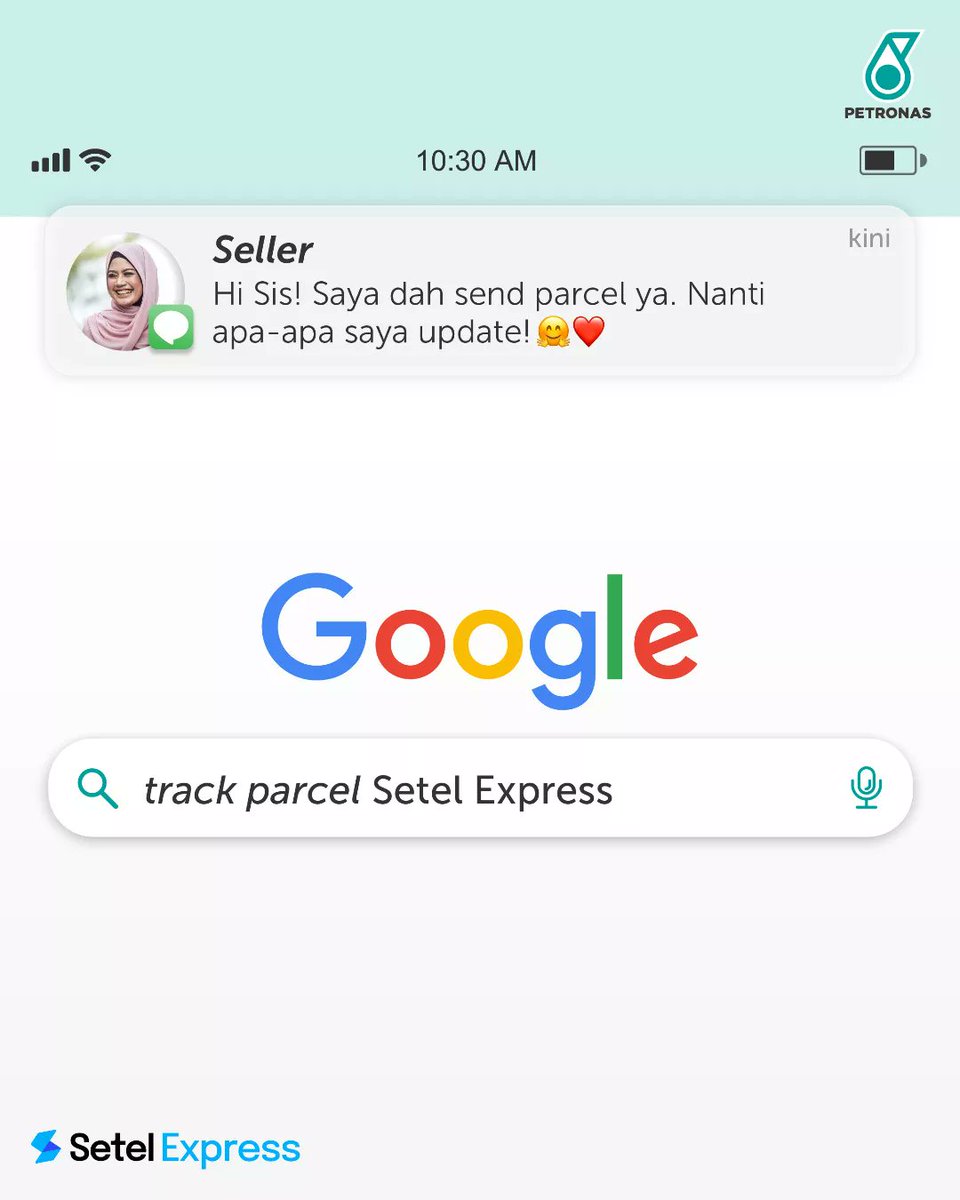 Petronasbrands's tweet photo. Kecil atau besar, semua 𝘣𝘶𝘴𝘪𝘯𝘦𝘴𝘴 pun kami setel-kan dengan Setel Express! 🤩
Layari https://t.co/ebUIXFDbly untuk 𝘵𝘳𝘢𝘤𝘬 𝘱𝘢𝘳𝘤𝘦𝘭 yang telah dihantar. Bila dah mudah, semua pun 𝘩𝘢𝘱𝘱𝘺!
#SetelExpress #WeSetelForYou #Setel #PETRONAS https://t.co/nhaA4h0M9F