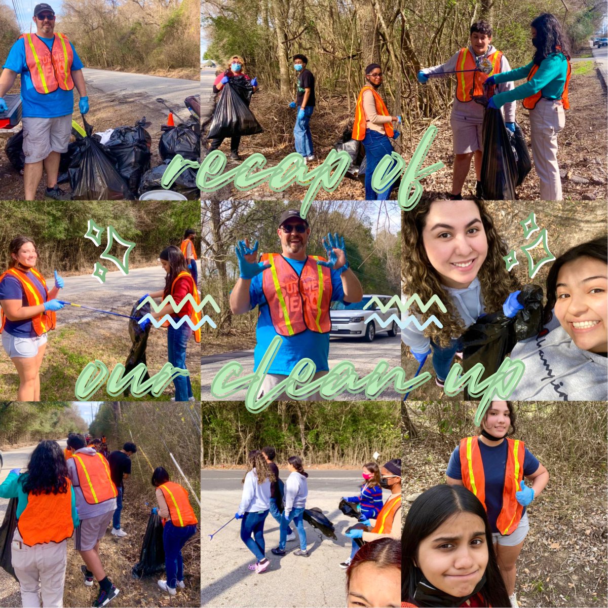 greenmchs's tweet photo. here’s a little recap into our very first clean up of the year !! we were so happy we were able to hold together this event and experience it with you guys !! last but not least, we would like thank all the members who joined us in helping clean up the trash around our school 💚 https://t.co/SM8nNRFl3I