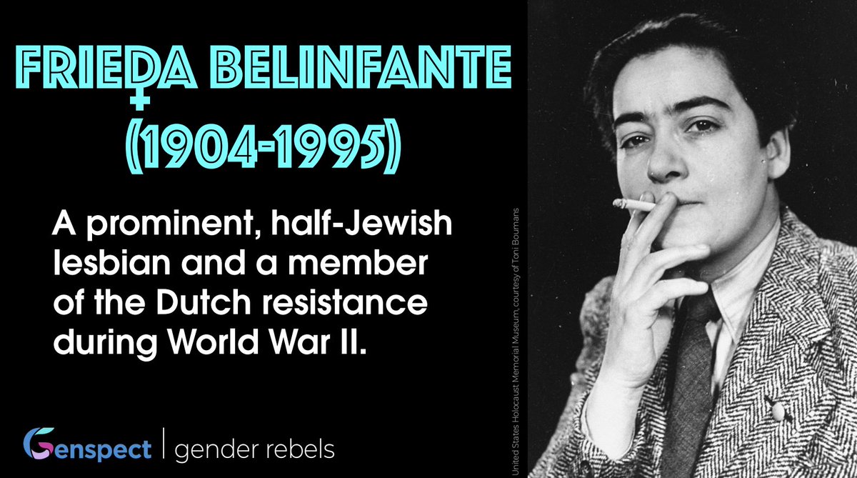 genspect's tweet photo. Genspect honors #GenderRebel Frieda Belinfante for #WomensHistoryMonth. Check out this film about her: https://t.co/Ozcqw8KQPJ.  For more iconic women, visit: https://t.co/jPCsZ6psbR https://t.co/QfSwZJEpXU