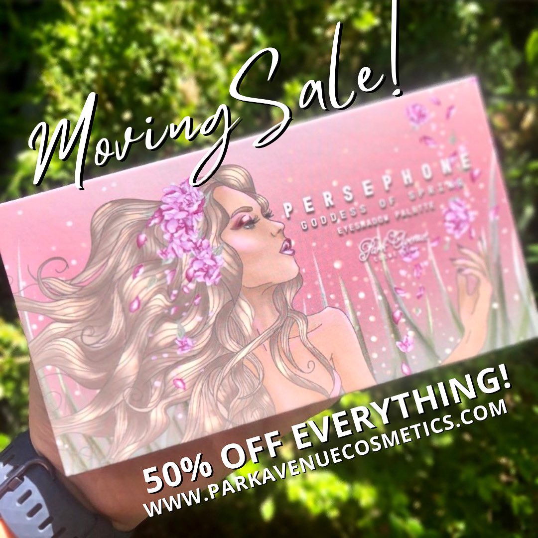 MOVING SALE - 50% OFF! 🎉 Thank you so much for your patience while we move on to bigger + better things! #ParkAvenueCosmetics is now officially reopened and accepting orders. For a limited time, get 50% off everything, no code needed! ParkAvenueCosmetics.com