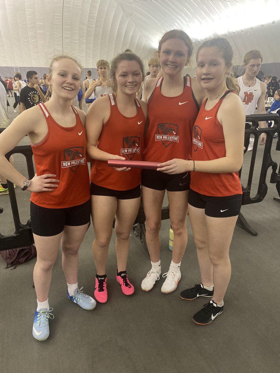 Yes we are still here at Uindy… and the 4x400 team of Anne Bauer, Lexi Baynes, Rylee Hurst &amp; Tylar Whitaker finished 6th with some fast splits!! Great work ladies!!