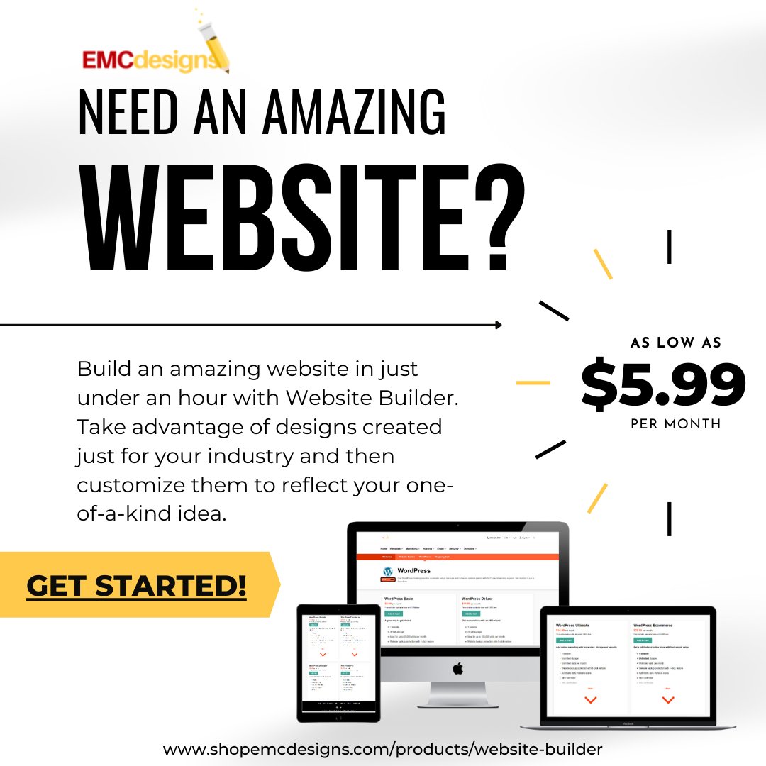 EMCnextlevel's tweet image. Build an amazing website in just under an hour with Website Builder. Take advantage of designs created just for your industry and then customize them to reflect your one-of-a-kind idea.

⬇️⬇️⬇️⬇️⬇️
GET STARTED BUILDING YOUR DREAM TODAY!

shopemcdesigns.com/products/websi…