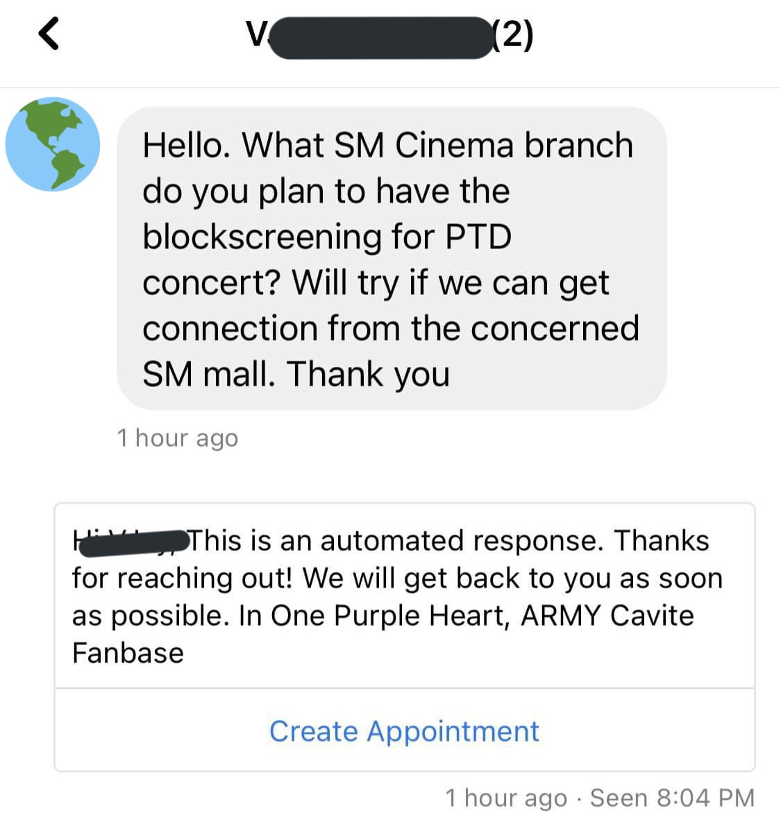 army_cavite's tweet photo. Lastly, SM Cinema is aware of our fanbase. One of them reached out but our blockscreening was already cancelled, we turned down the offer because ayaw namin na kami lang yung pinayagan. If kami lang how about our co-fanbases na gusto din mag-organize? that's why we said no. https://t.co/RFITHa9Ge4