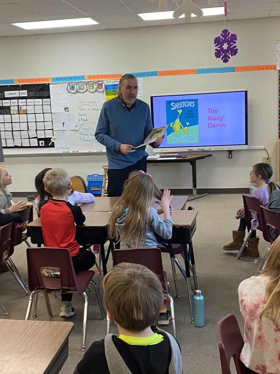 MissSears112's tweet photo. Read Across America Week-A visit from author @CurtCasetta, dressing like book characters, new books to take home, and lots of reading!  #KSDpride https://t.co/xFtnR4RGvS