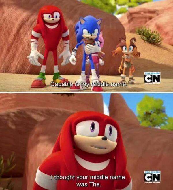 According to various external sources, Sonic's middle name appears to be "The".
