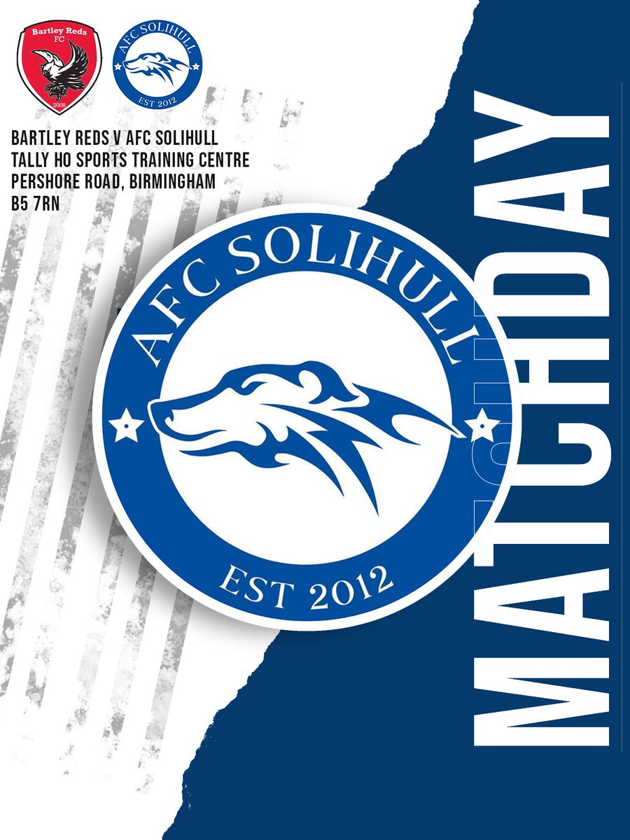 ⚽️ 𝗠𝗔𝗧𝗖𝗛𝗗𝗔𝗬 ⚽️

Join us today at Tally Ho Sports to see us take on <a href="/Bartley_Reds_FC/">Bartley Reds FC (MFL)</a>  at 3pm.

🏆 Midlands Football League
🆚 <a href="/Bartley_Reds_FC/">Bartley Reds FC (MFL)</a> 
⏰ 15:00PM
📍 Tally Ho Sports Training Centre, Pershore Road, Birmingham, B5 7RN
🎟 Tickets on The Gate